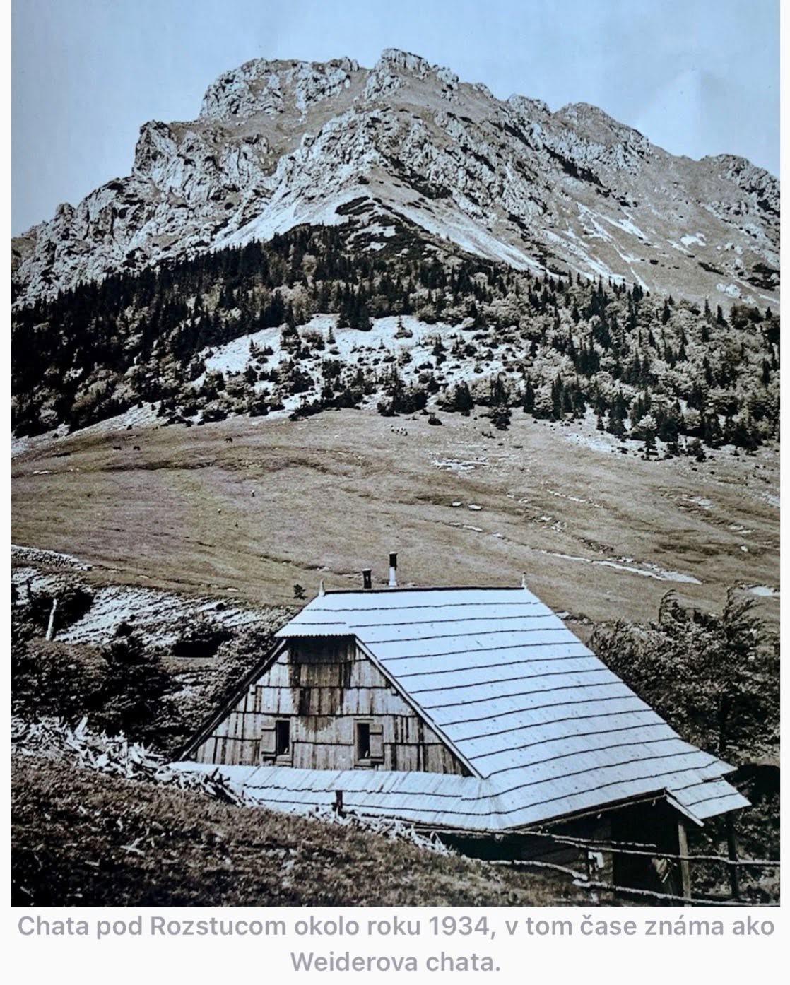 Weiderova chata pod Rozsutcom okolo roku 1934